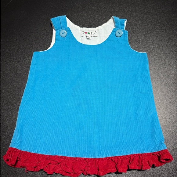 Lolly Wolly Doodle Blue Corduroy Dress - Picture 1 of 3